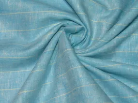 100% Linen Blue and Beige stripe 60's Lea Fabric 58" wide [10800]