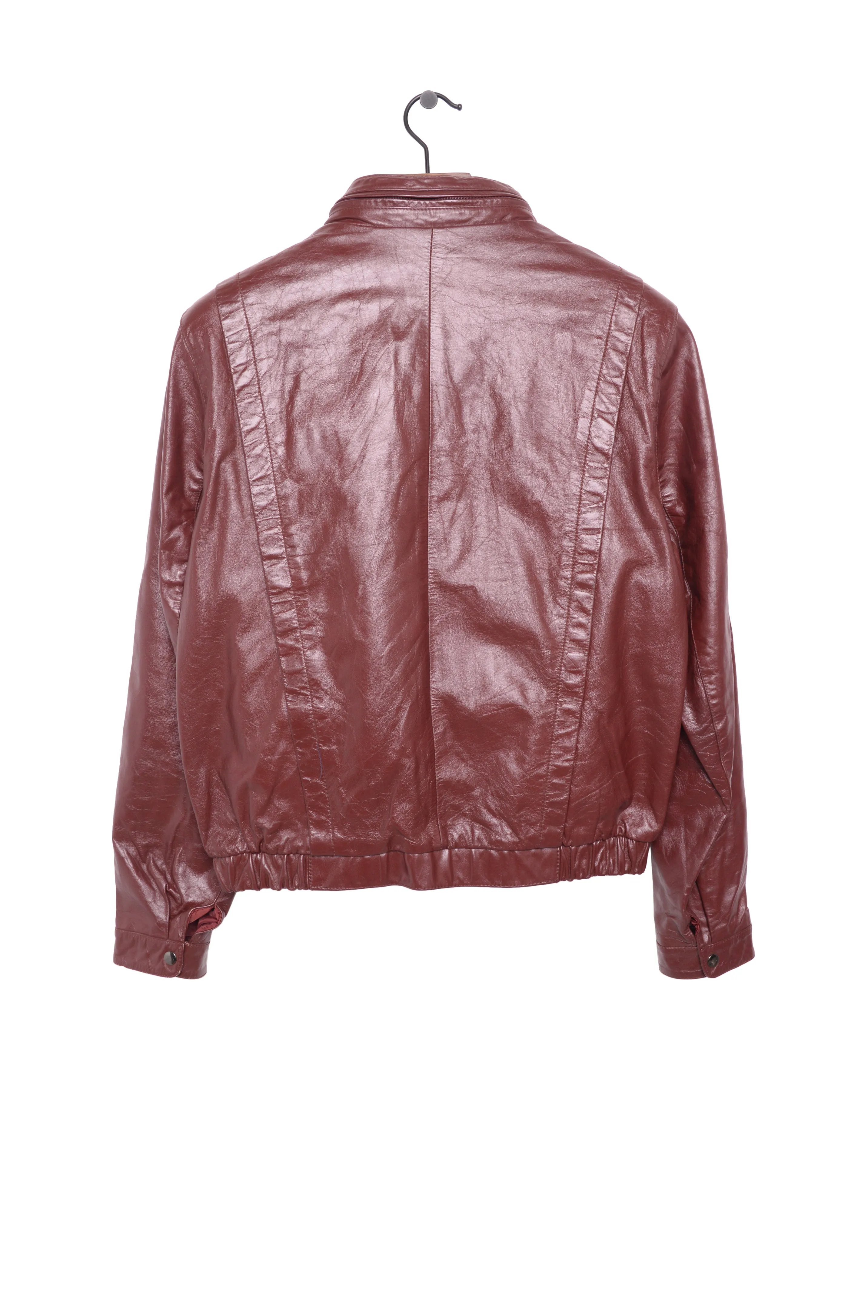 1980s Burgundy Leather Bomber