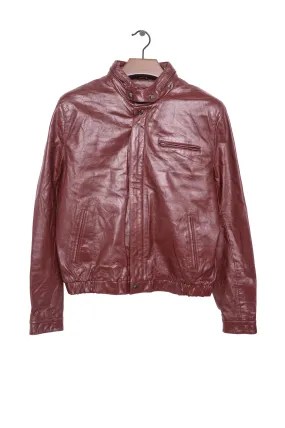 1980s Burgundy Leather Bomber