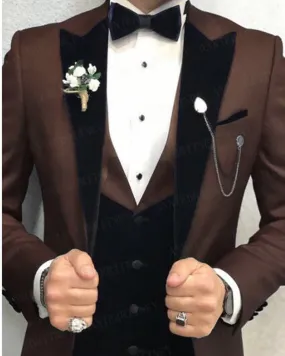 3 Pieces Slim Fit Cocoa brown Tuxedos for mens Wedding Suits ,Prom Party Outfits CB10502