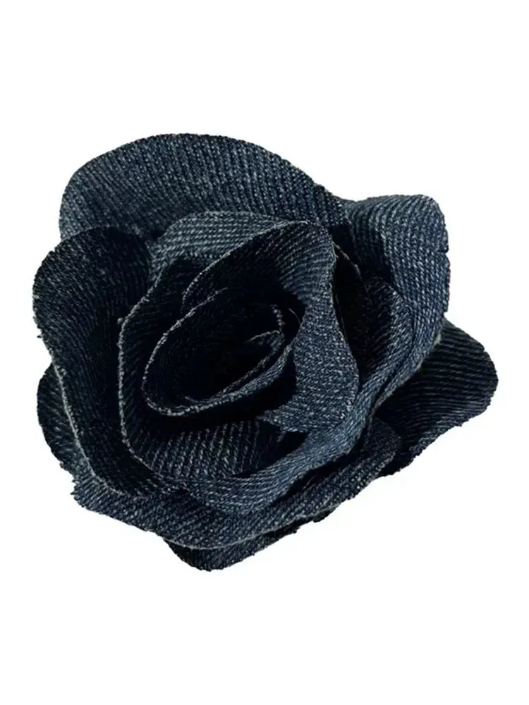 3D Flower Long Sleeves Denim Coat
