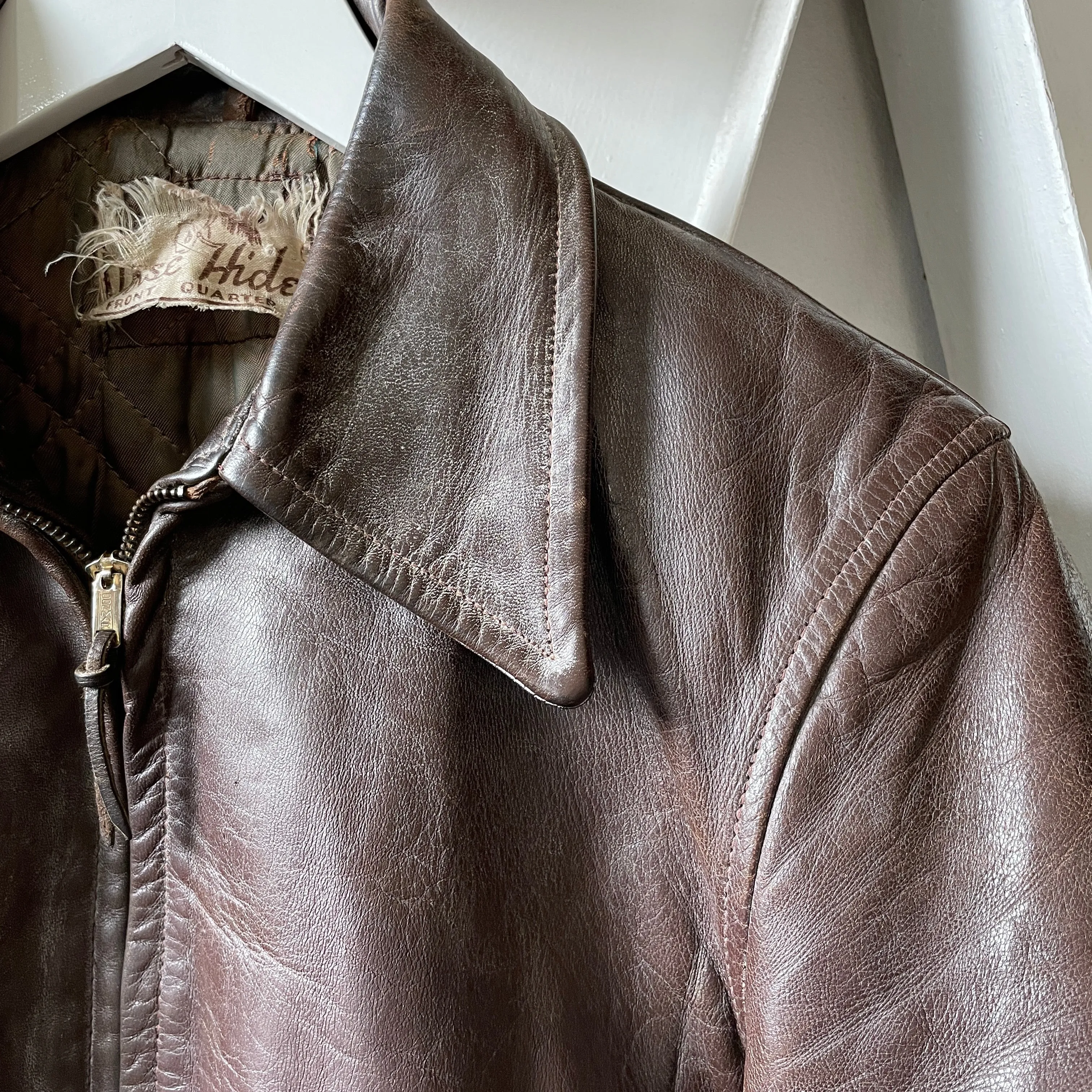 50’s Horse Hide Leather Jacket - Medium