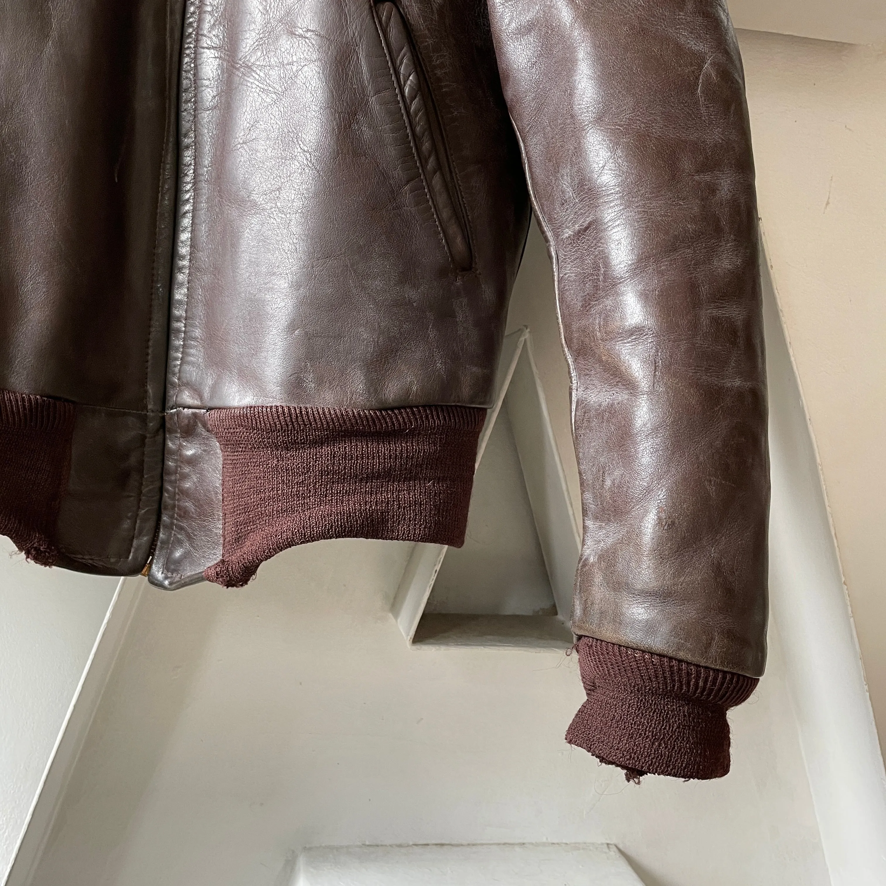 50’s Horse Hide Leather Jacket - Medium