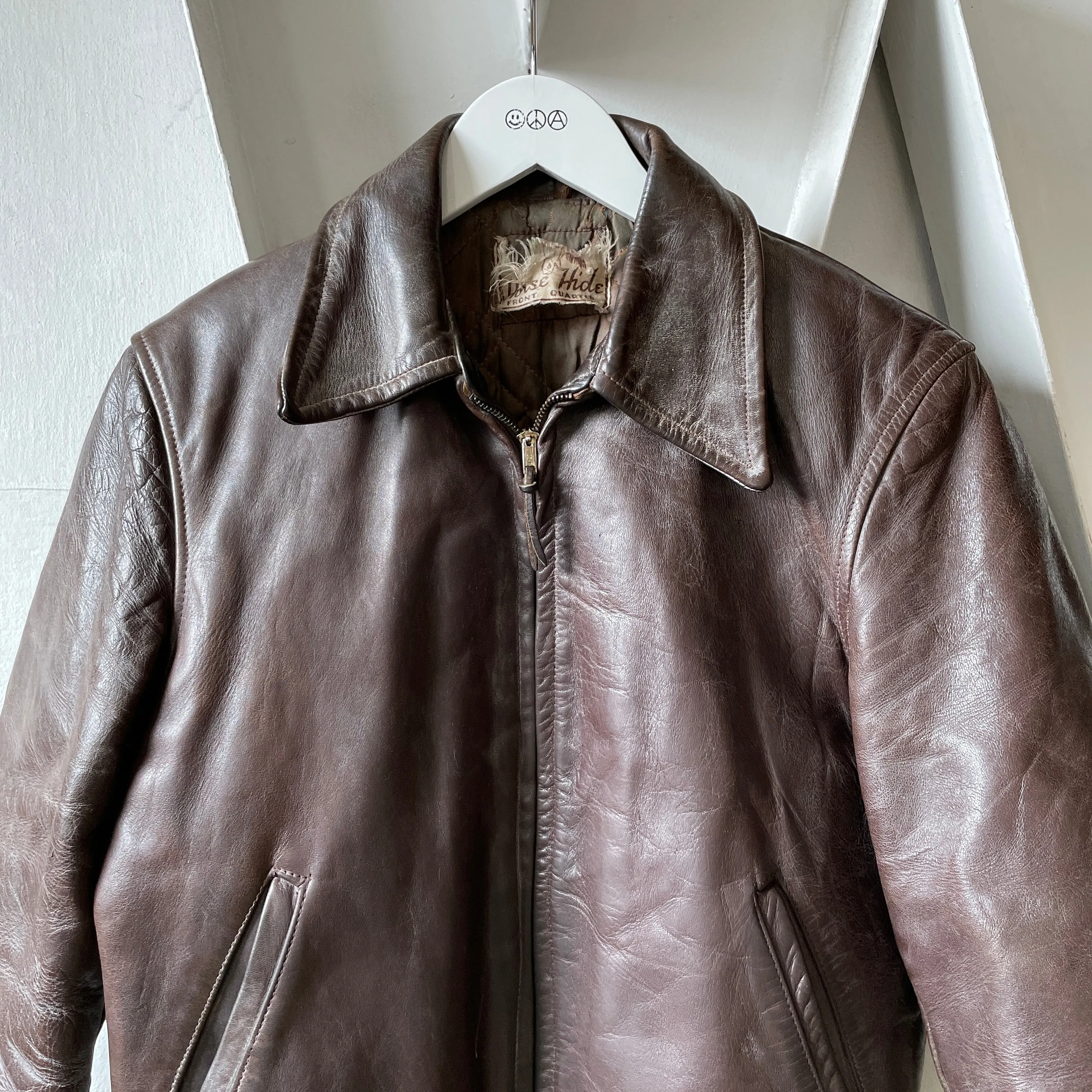 50’s Horse Hide Leather Jacket - Medium