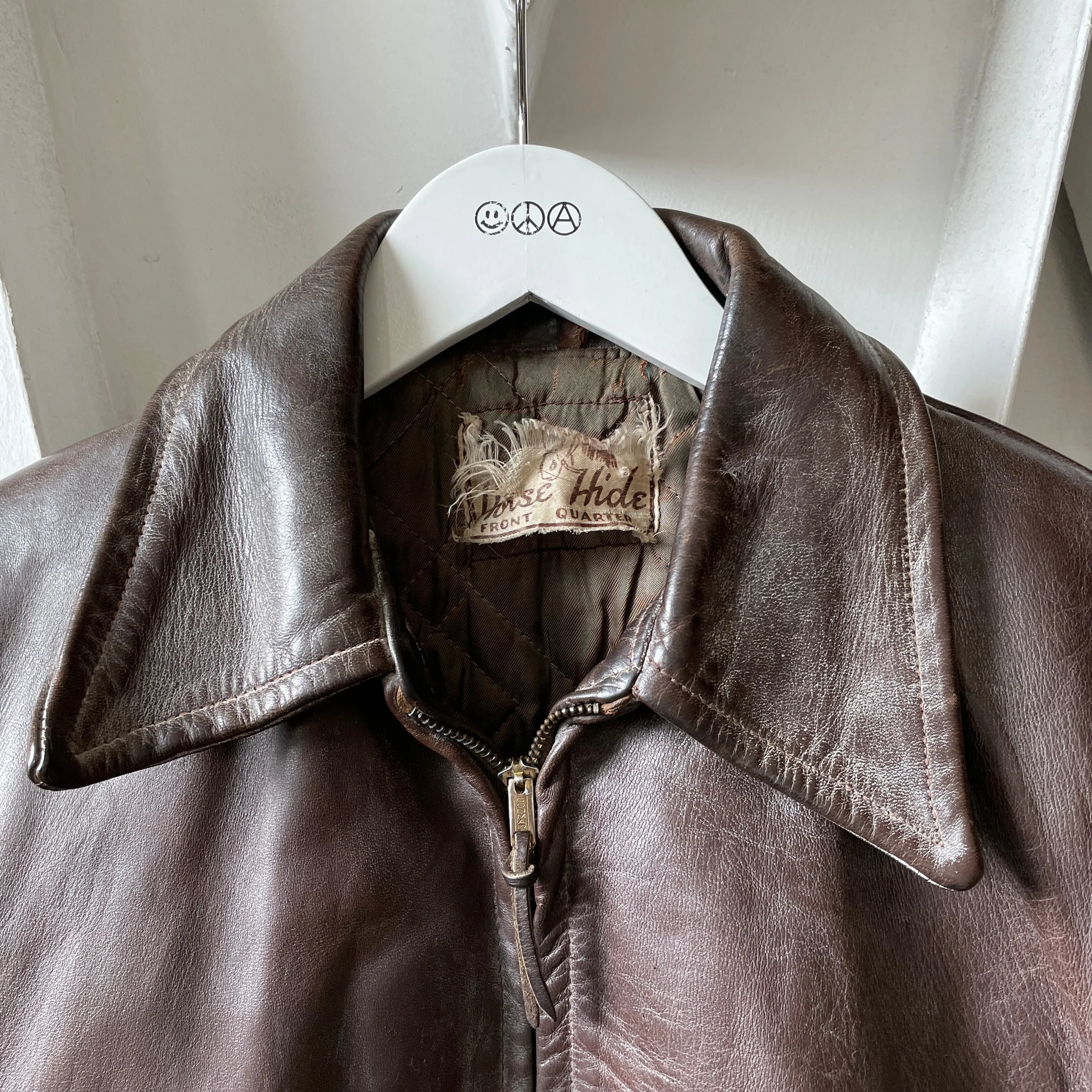 50’s Horse Hide Leather Jacket - Medium