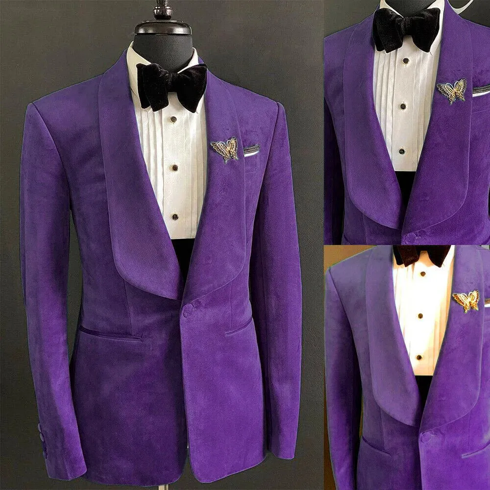 Aidase Fashion Mens Suits Flannel Two-Piece Suit Vintage Business Jacket And Pants Custom Made Velvet Wedding Tuxedos New Hot In Winter