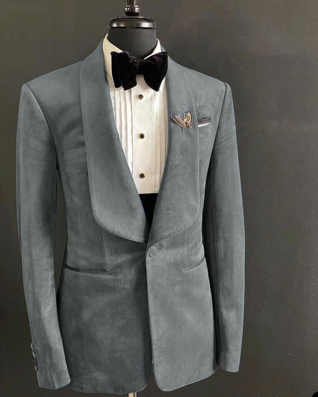 Aidase Fashion Mens Suits Flannel Two-Piece Suit Vintage Business Jacket And Pants Custom Made Velvet Wedding Tuxedos New Hot In Winter