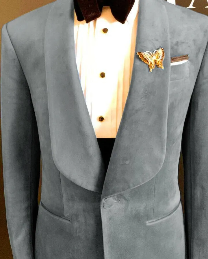 Aidase Fashion Mens Suits Flannel Two-Piece Suit Vintage Business Jacket And Pants Custom Made Velvet Wedding Tuxedos New Hot In Winter