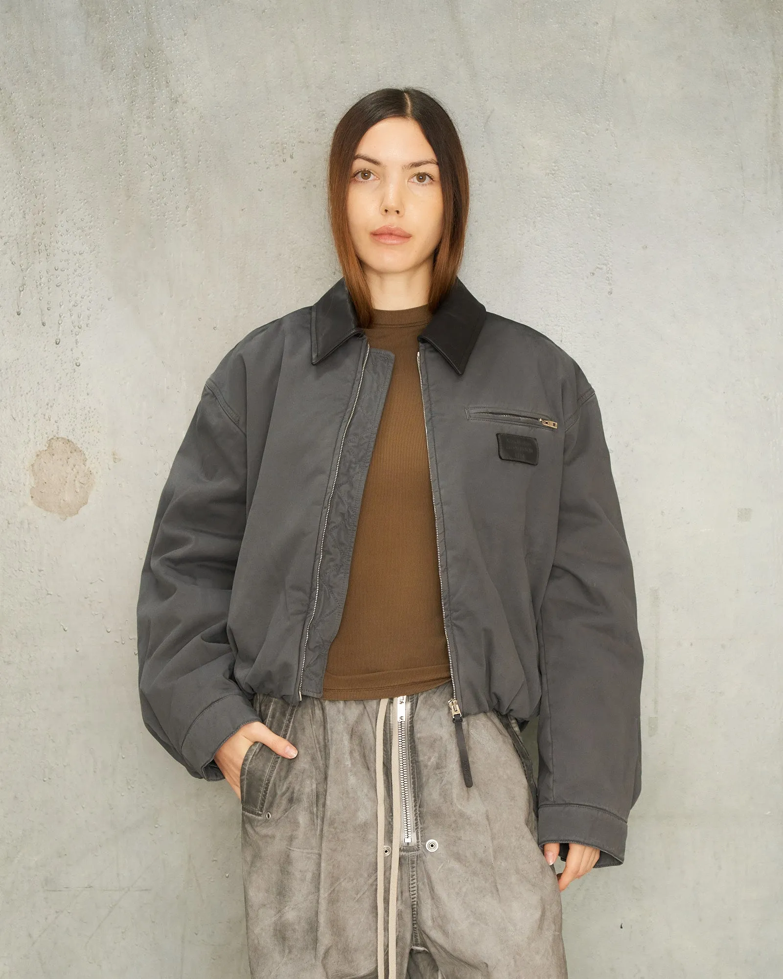 Anthracite Grey Zip Bomber