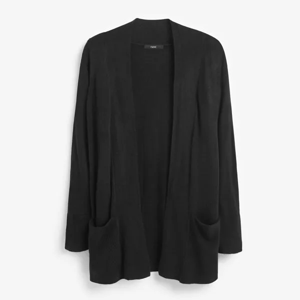 Black Cosy Pocket Cardigan