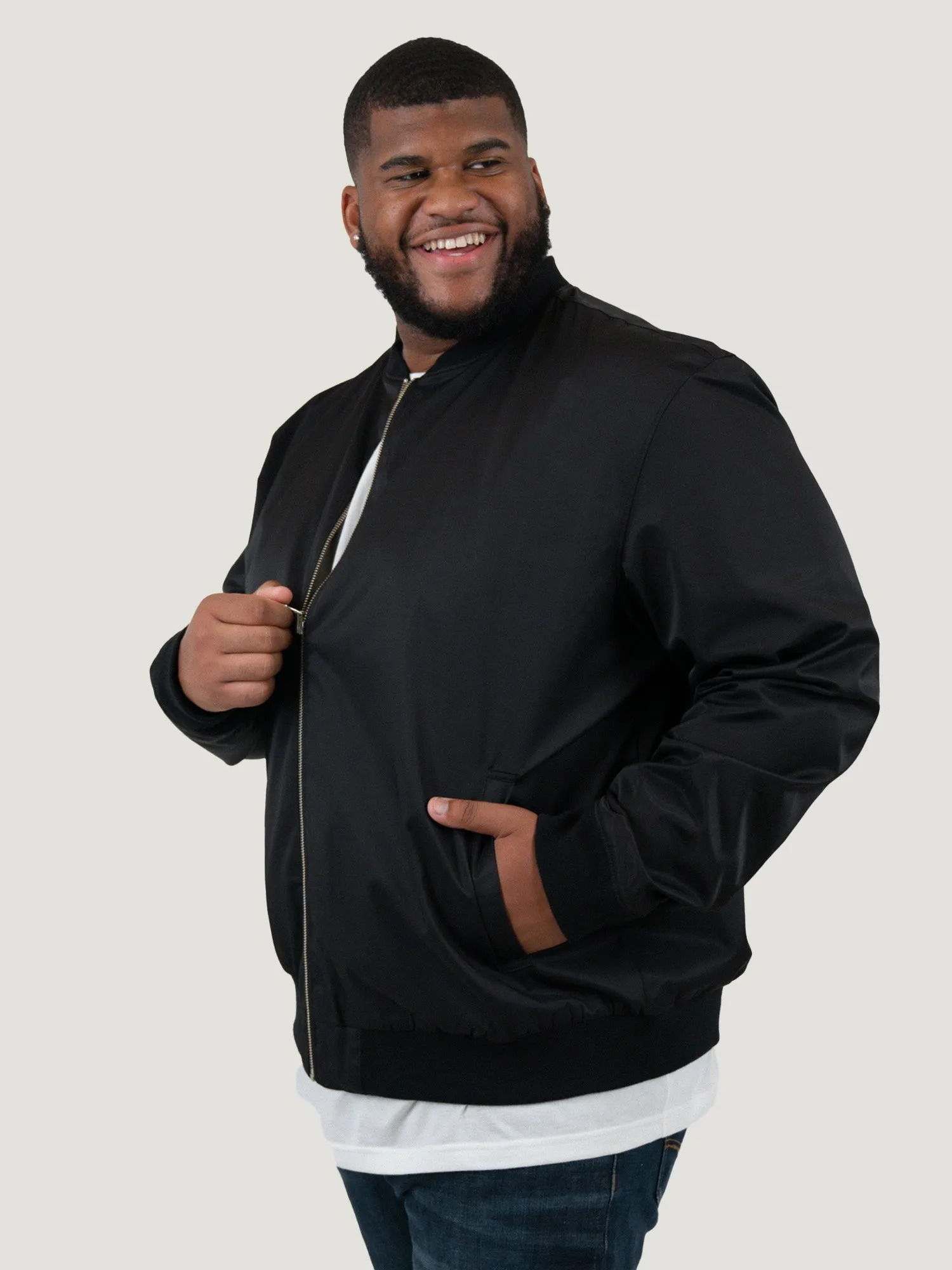 Black Reversible Bomber Jacket