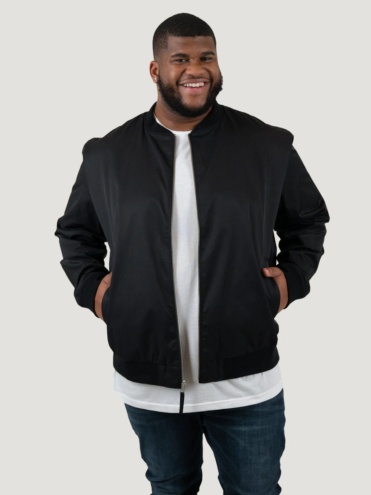 Black Reversible Bomber Jacket