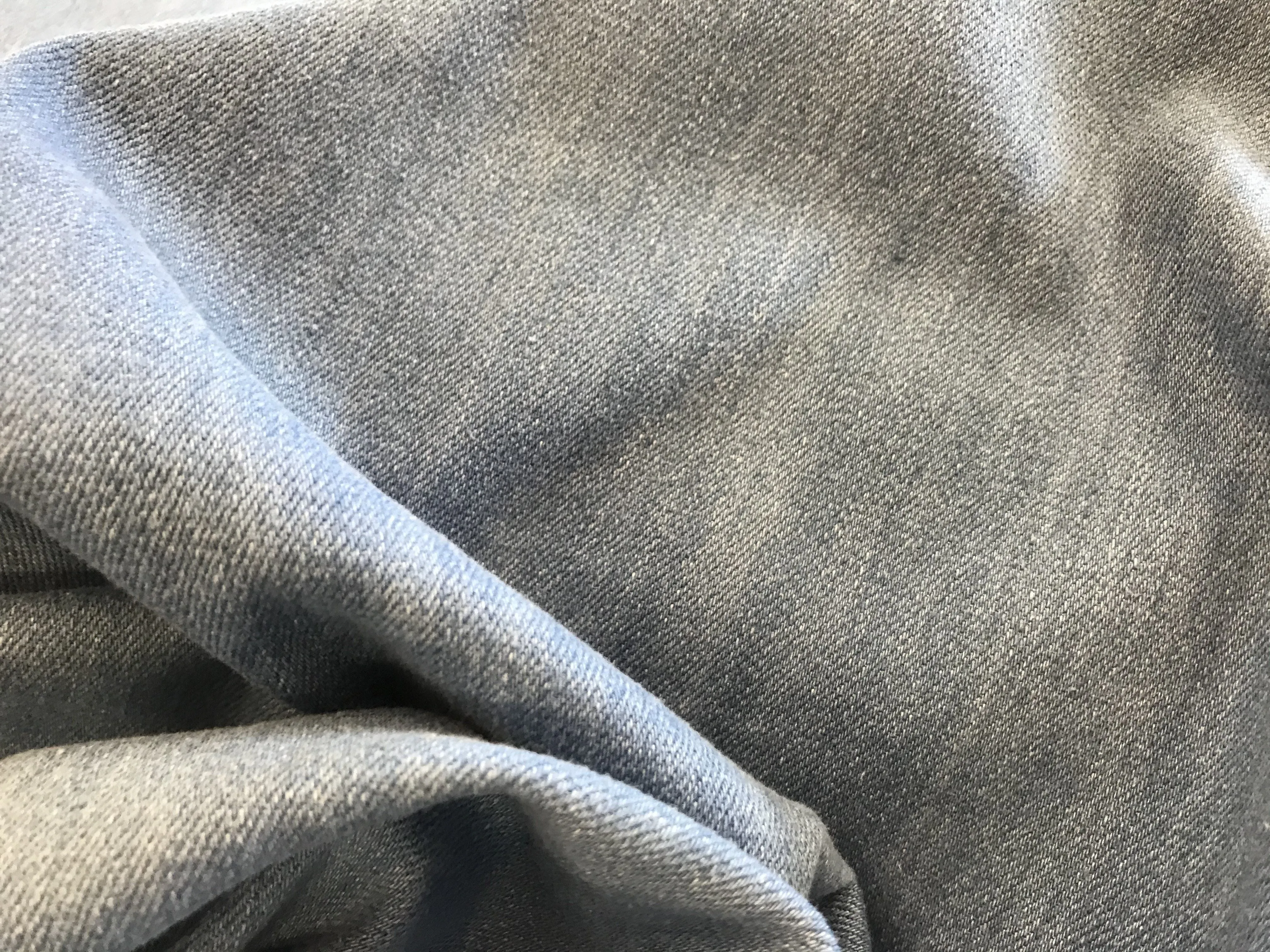 Blue White Washed Denim 96% Cotton 4% Elastane