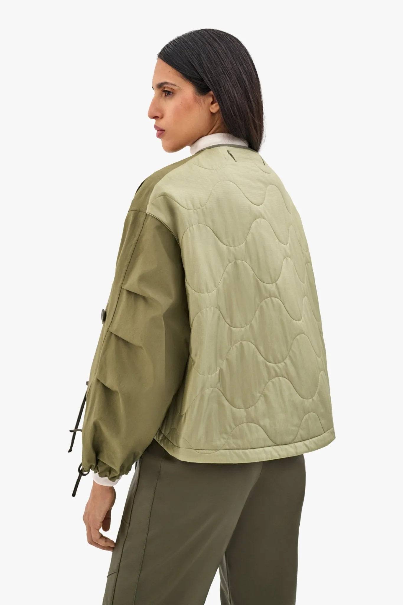 Bonded Rain Bomber - Chartreuse / Pale Olive