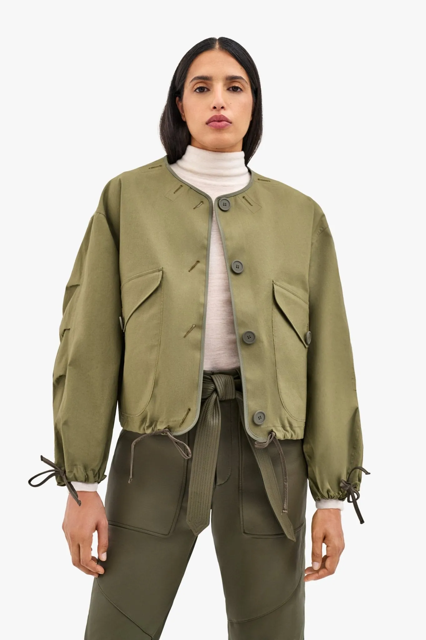 Bonded Rain Bomber - Chartreuse / Pale Olive