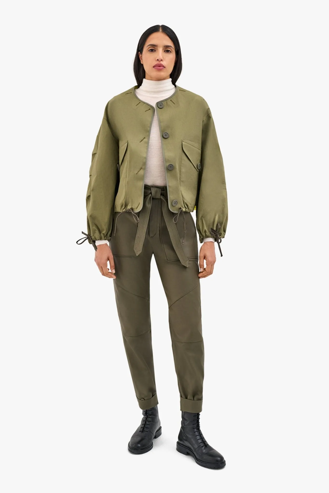 Bonded Rain Bomber - Chartreuse / Pale Olive