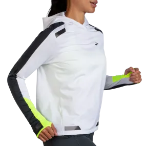 Brooks | Run Visible Thermal Hoodie | Women's | White/Asphalt/Nightlife