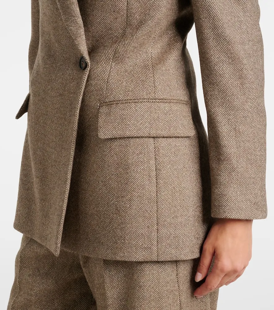 Brunello Cucinelli Herringbone wool-blend blazer