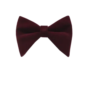 Burgundy velvet bowtie and pocket square