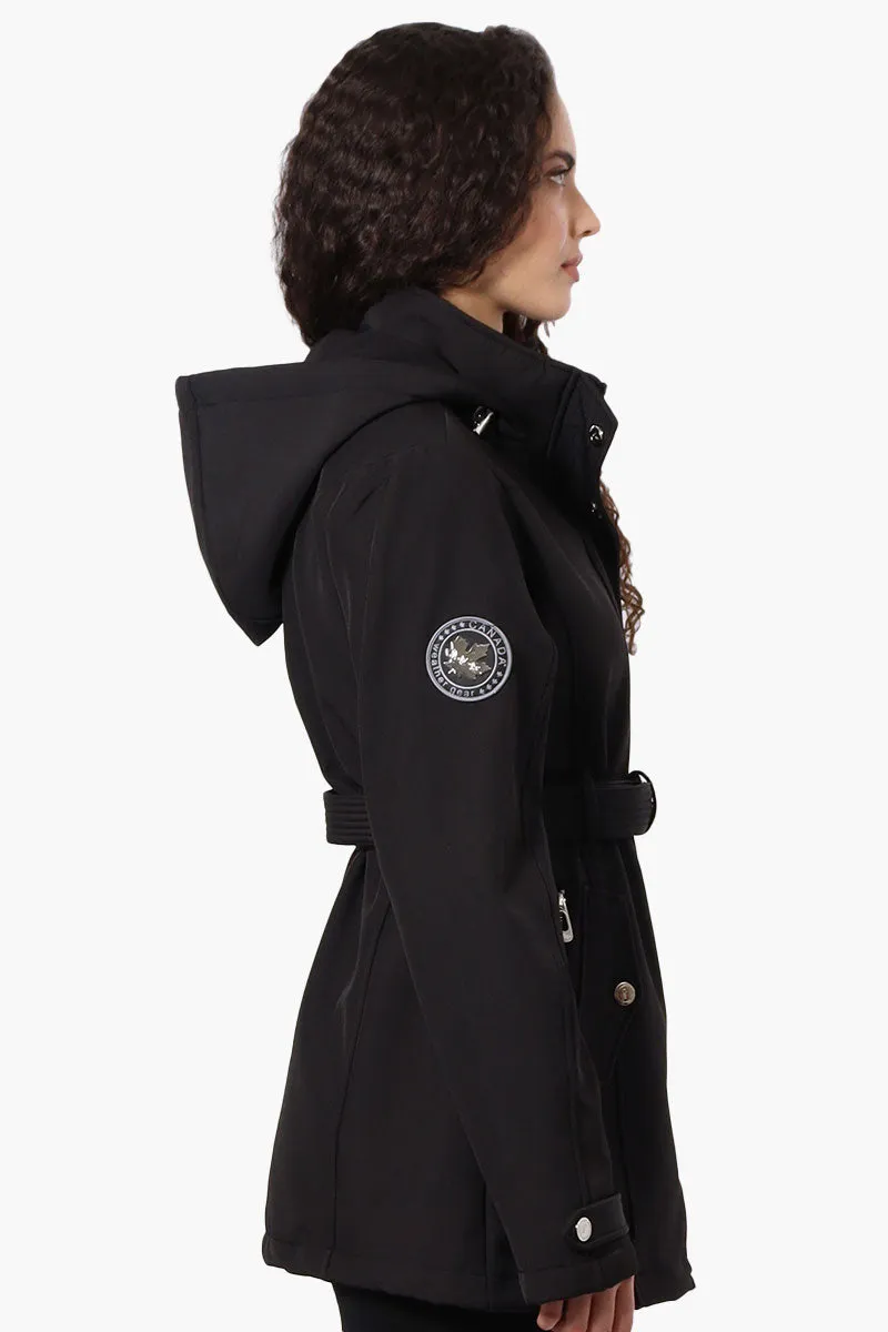 Canada Weather Gear Belted Soft Shell Lightweight Jacket - Black