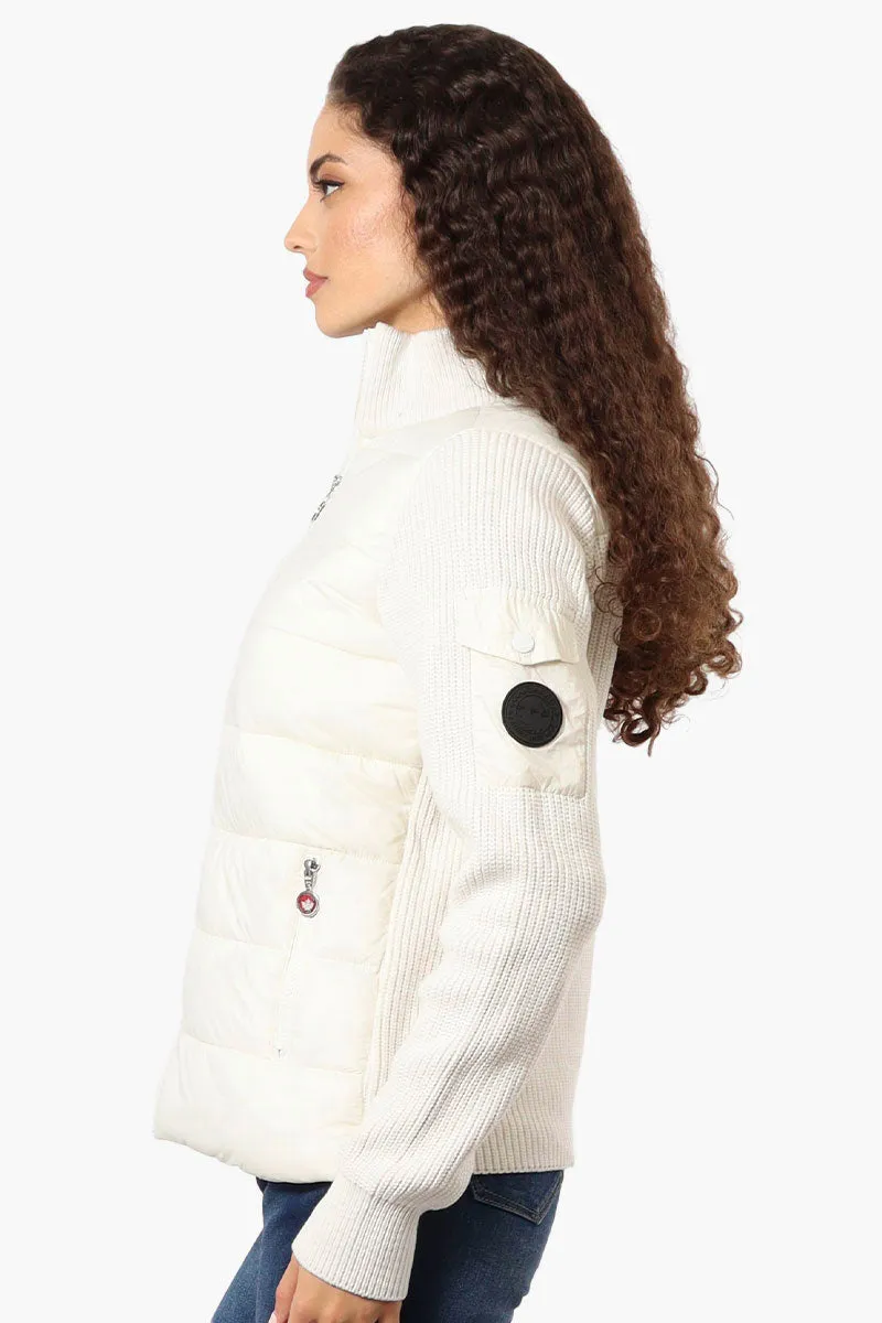 Canada Weather Gear Sweater Knit Polyfill Lightweight Jacket - White
