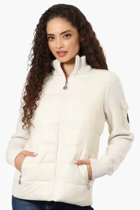 Canada Weather Gear Sweater Knit Polyfill Lightweight Jacket - White