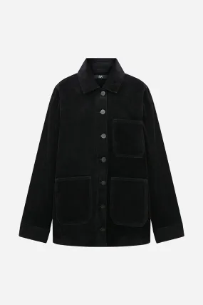 Carrie - Oversize Velvet Denim Worker Jacket