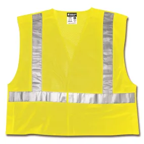 CL2MLX3 MCR Class 2,Tear-Away,Polyester Mesh Safety Vest,2" Silver Stripe,LIME