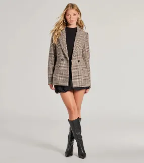 Classic Mood Glen Plaid Woven Oversized Blazer