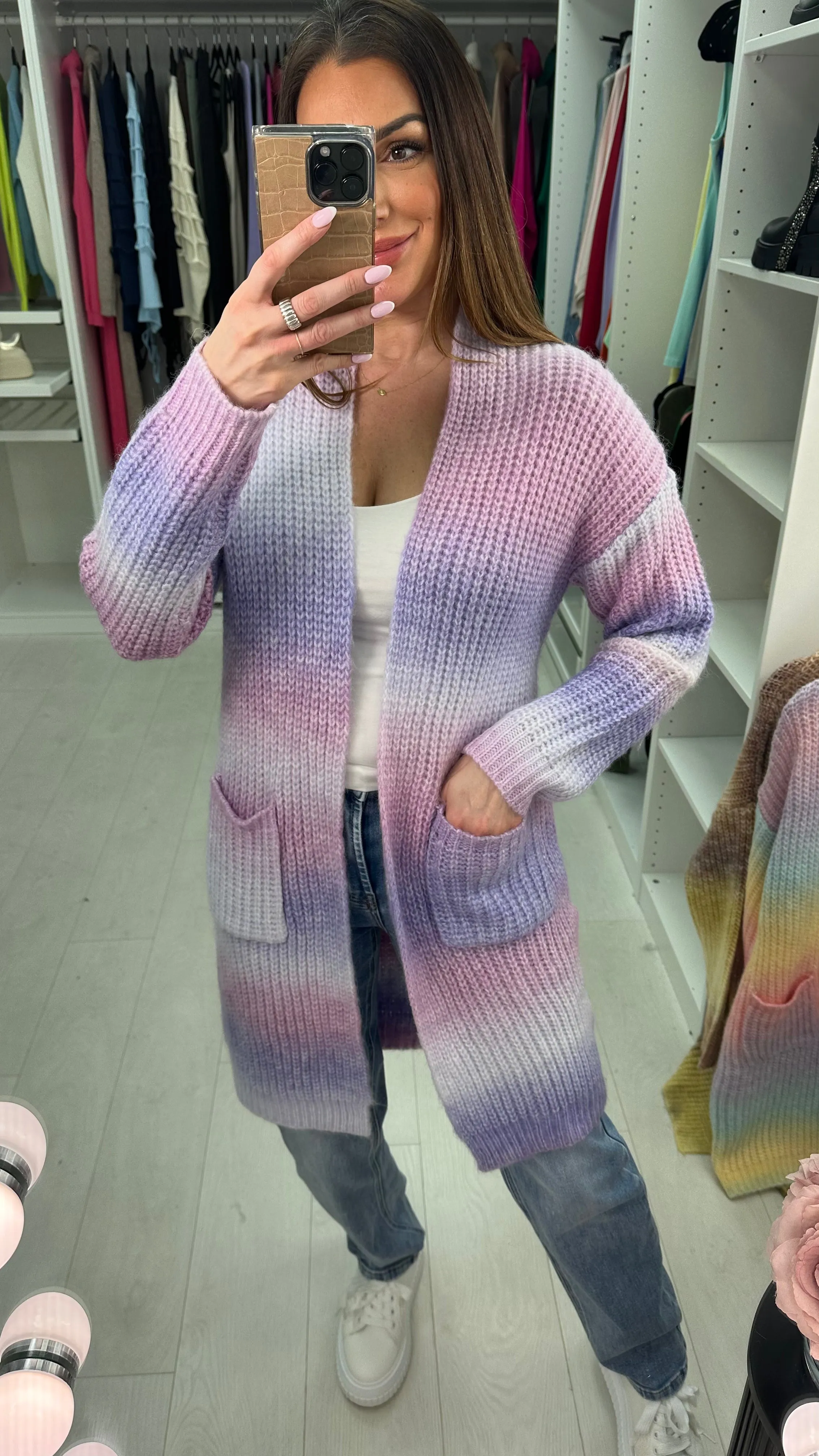 Cora Longline Knitted Ombre Cardigan