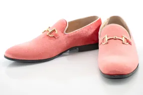 Coral Velvet Horsebit Smoking Loafer