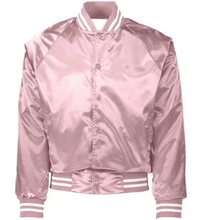 Custom Pink Satin Bomber Jacket