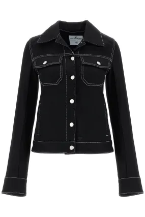 denim trucker jacket for 324DBL208DE0020 BLACK/WHITE
