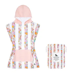 Dock & Bay Poncho Kids - Pink Power - Customised Embroidery Personalised for You - Outlet