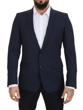 Dolce & Gabbana Dark Blue Wool Single Breasted MARTINI Blazer