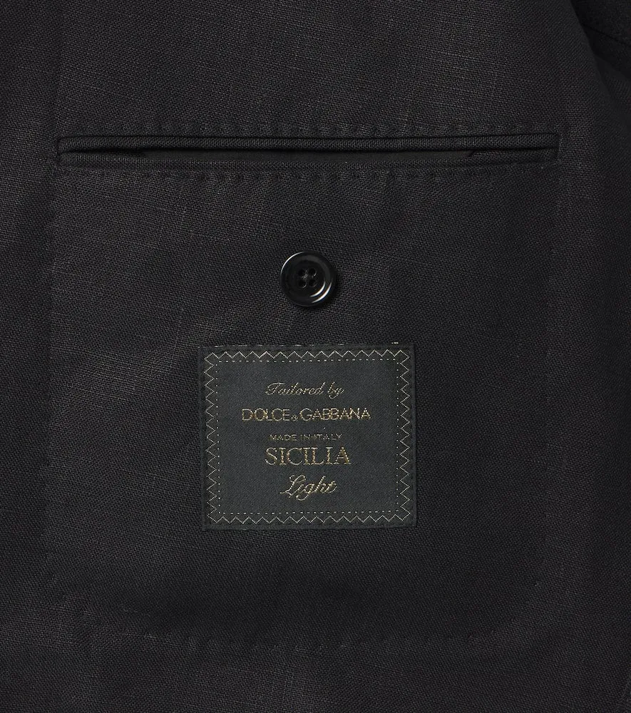 Dolce&Gabbana Double-breasted linen suit jacket