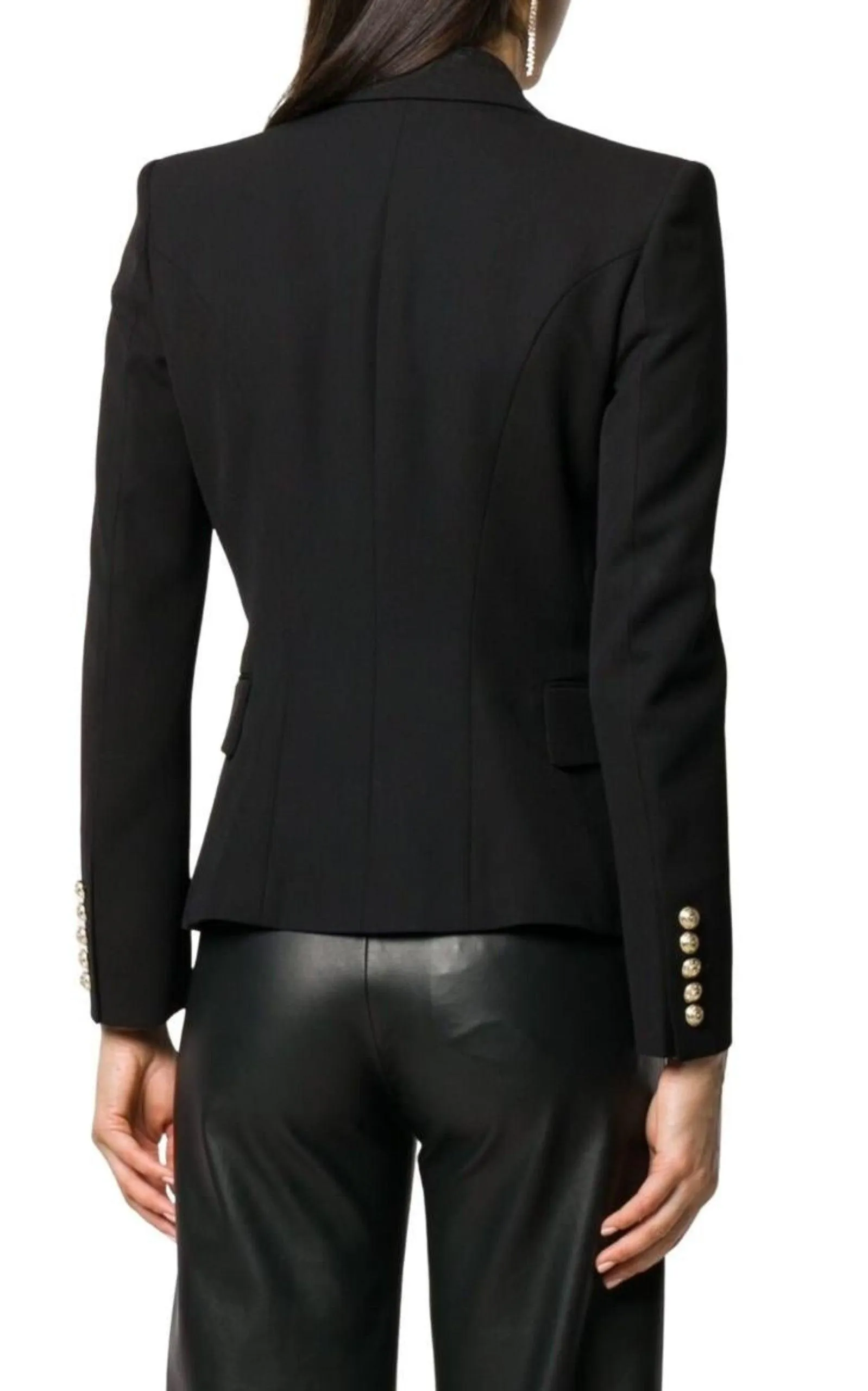 Double Breasted Black Blazer Jacket