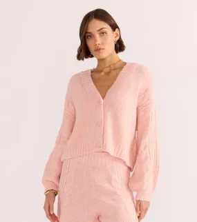 Eloise Cable Knit Cardigan - Blush