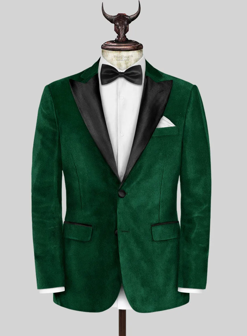 Emerald Green Velvet Tuxedo Jacket