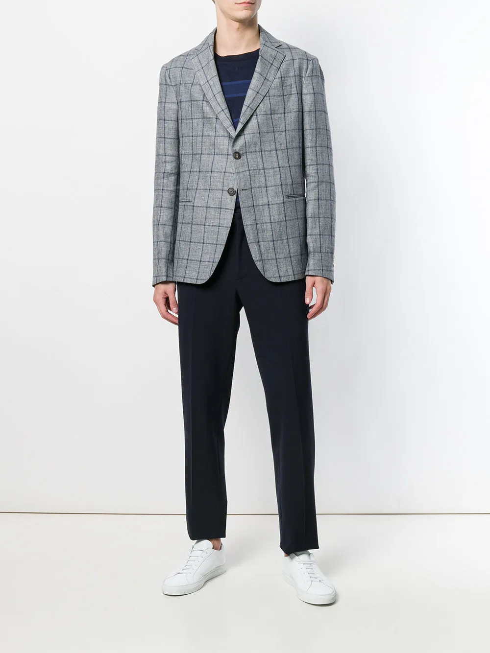 Emporio Armani Check fitted blazer