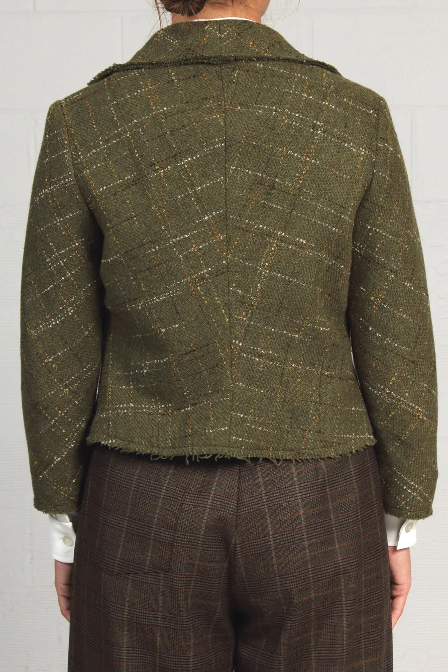 Fall 2023 Plaid Wool Shep Jacket - green - large - last one! - 50% off