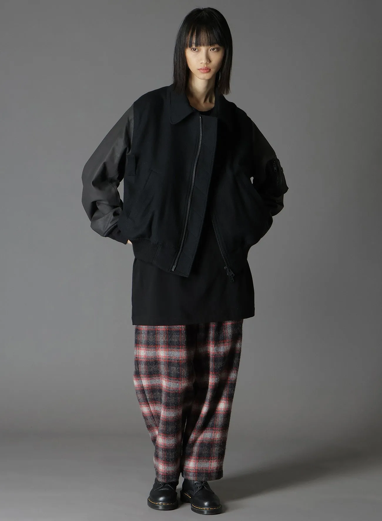 FLANNEL DOUBLE FACE GOAT LEATHER B-15 FLIGHT JACKET