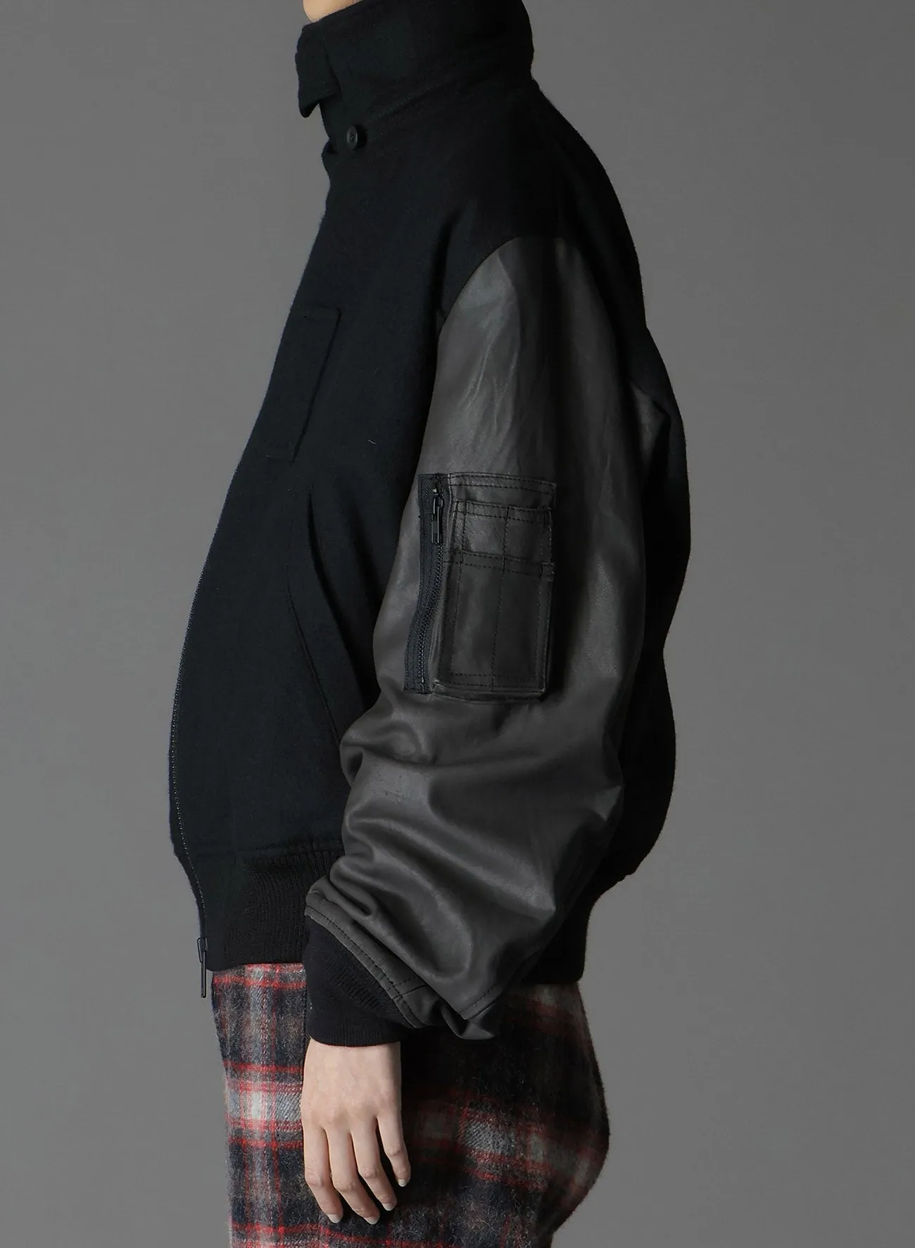 FLANNEL DOUBLE FACE GOAT LEATHER B-15 FLIGHT JACKET