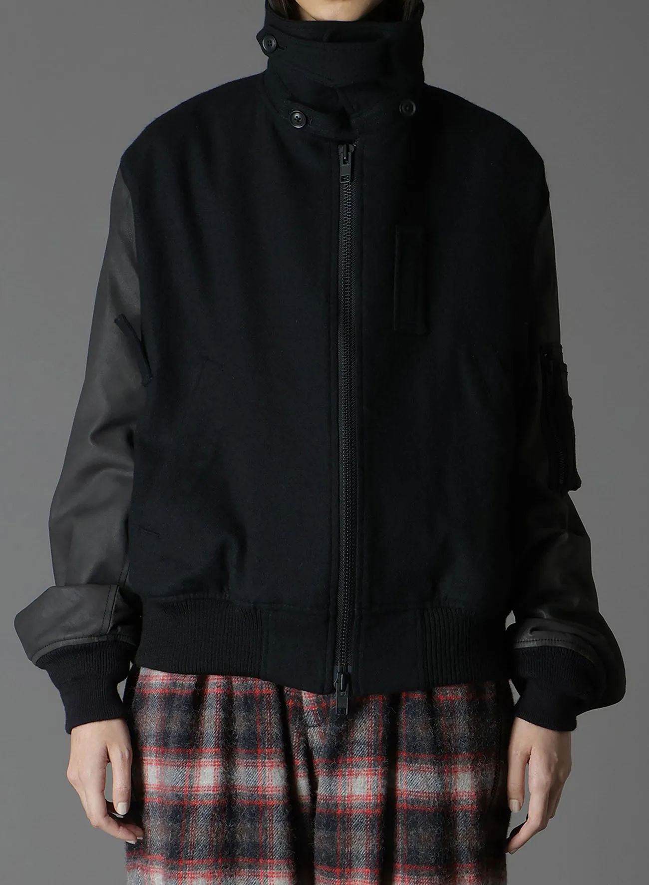 FLANNEL DOUBLE FACE GOAT LEATHER B-15 FLIGHT JACKET