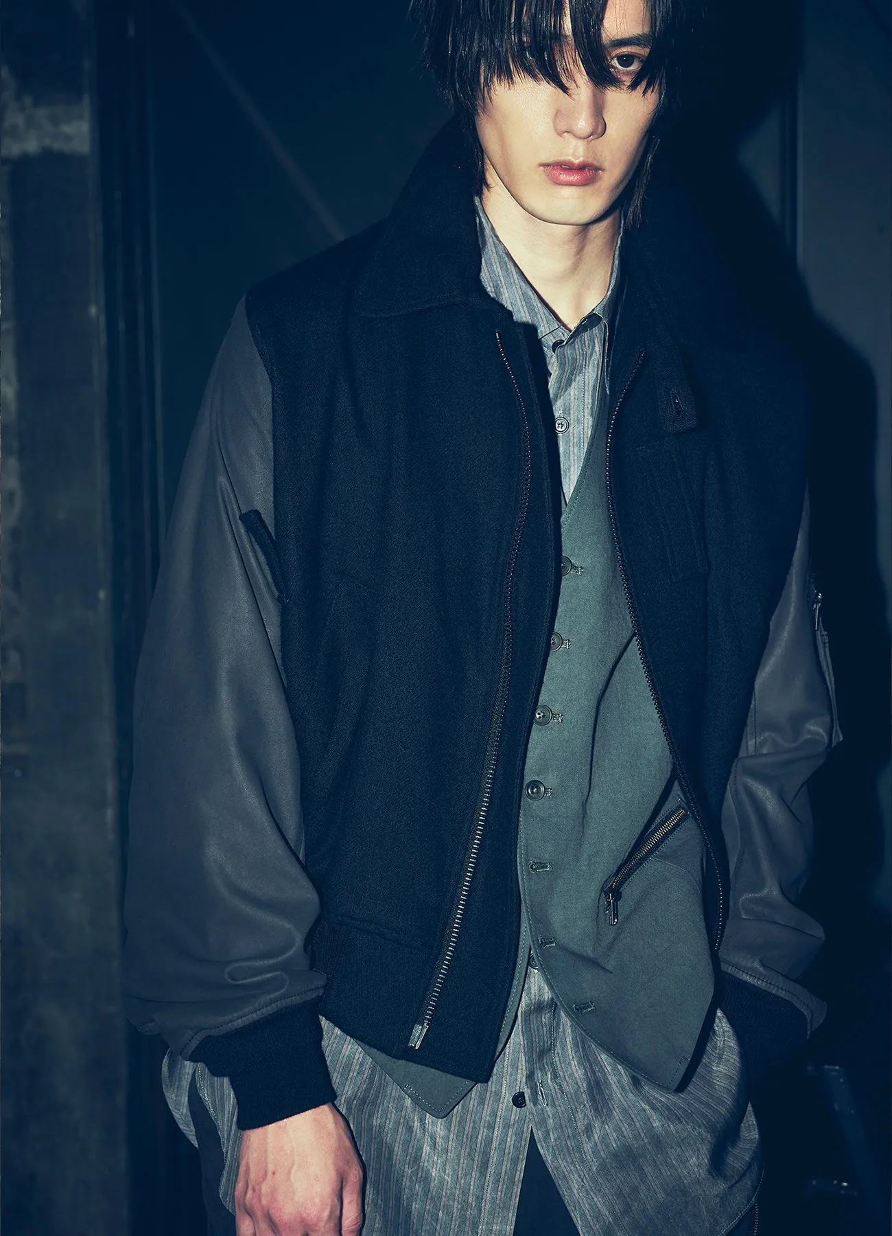 FLANNEL DOUBLE FACE GOAT LEATHER B-15 FLIGHT JACKET