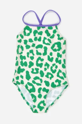 Green Leopard | Girls' Swimsuit