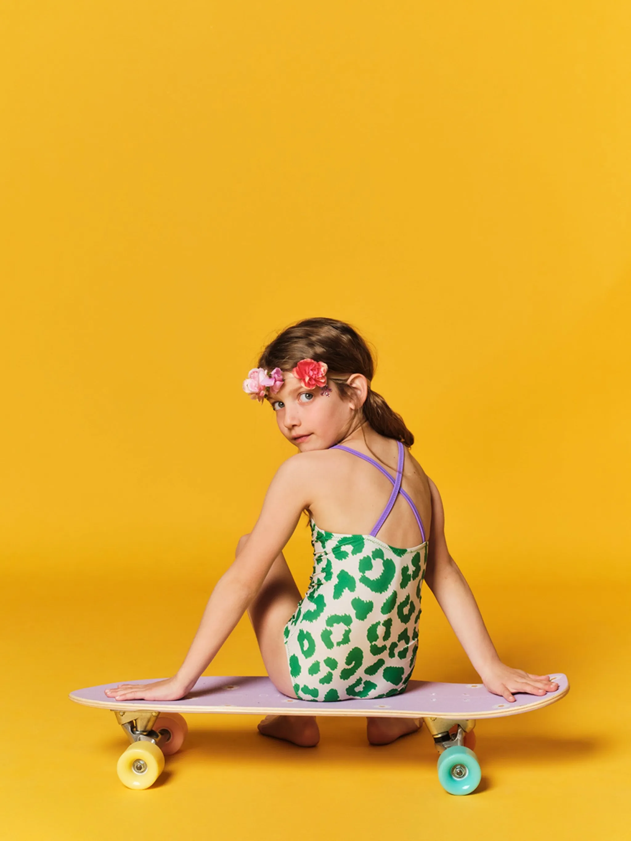 Green Leopard | Girls' Swimsuit
