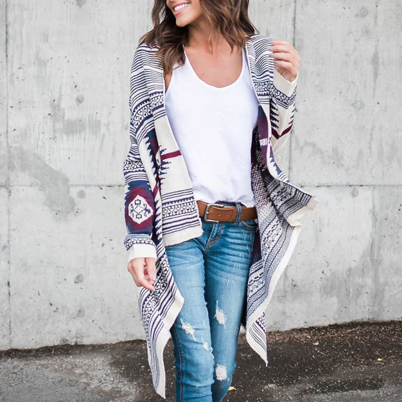 Irregular Geometric Pattern Cardigan