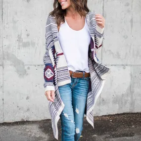 Irregular Geometric Pattern Cardigan