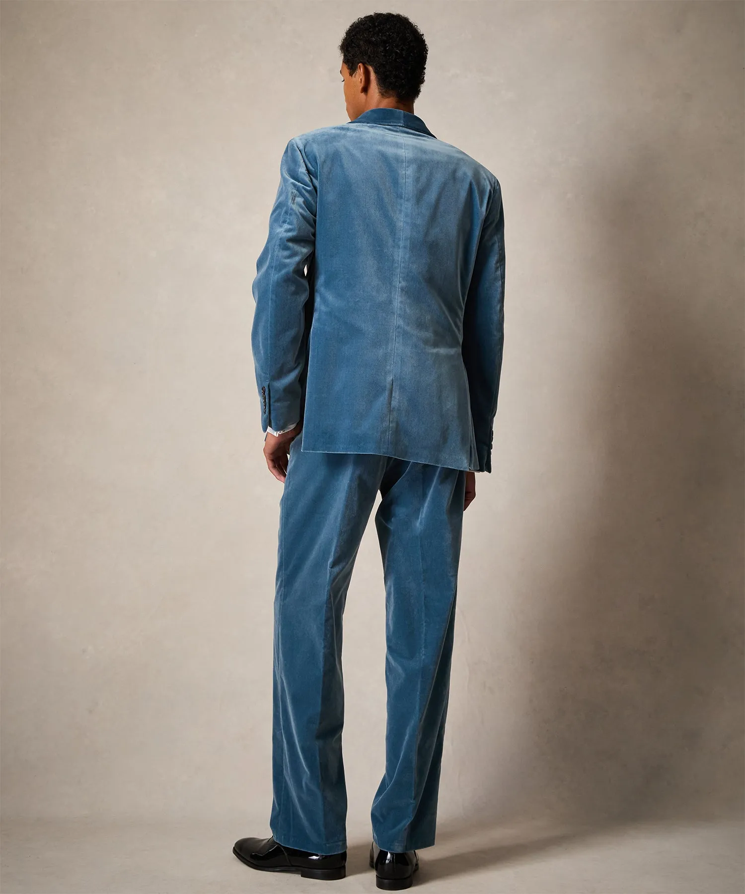 Italian Double Breasted Velvet Tuxedo in Turquoise